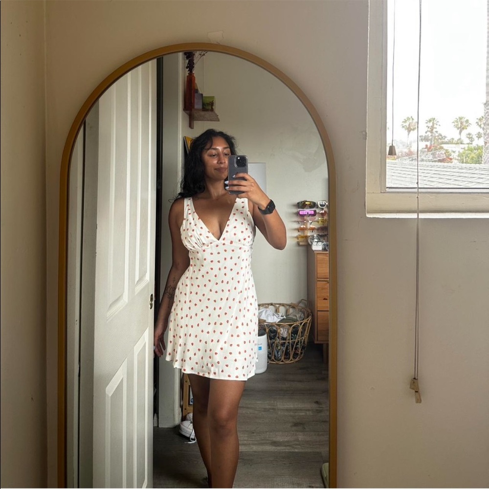Zara Silk Satin Strawberry Dress